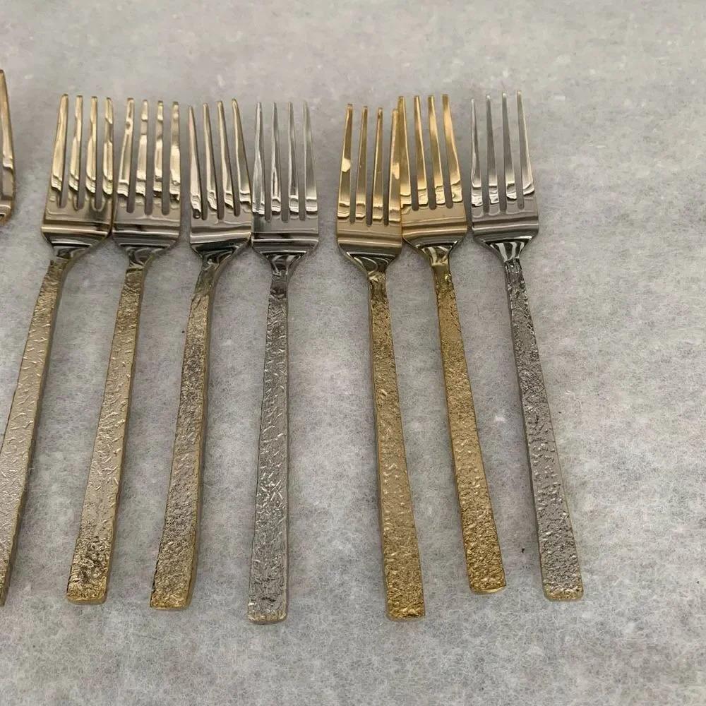 8 Pier 1 Imports Gold Tone Forks-Gold Tone Wearing Off